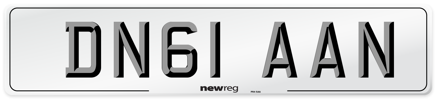DN61 AAN Number Plate from New Reg